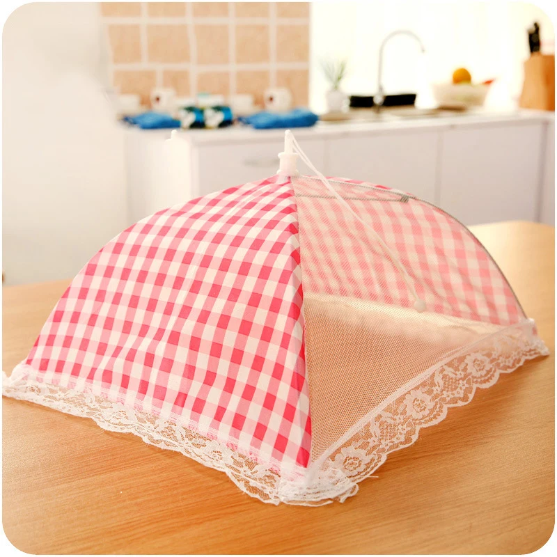 Portable Food Cover Umbrella -Up Mesh Screen Food Cover Net Tent Breathable Folded Dome Anti Fly Mosquito Umbrella