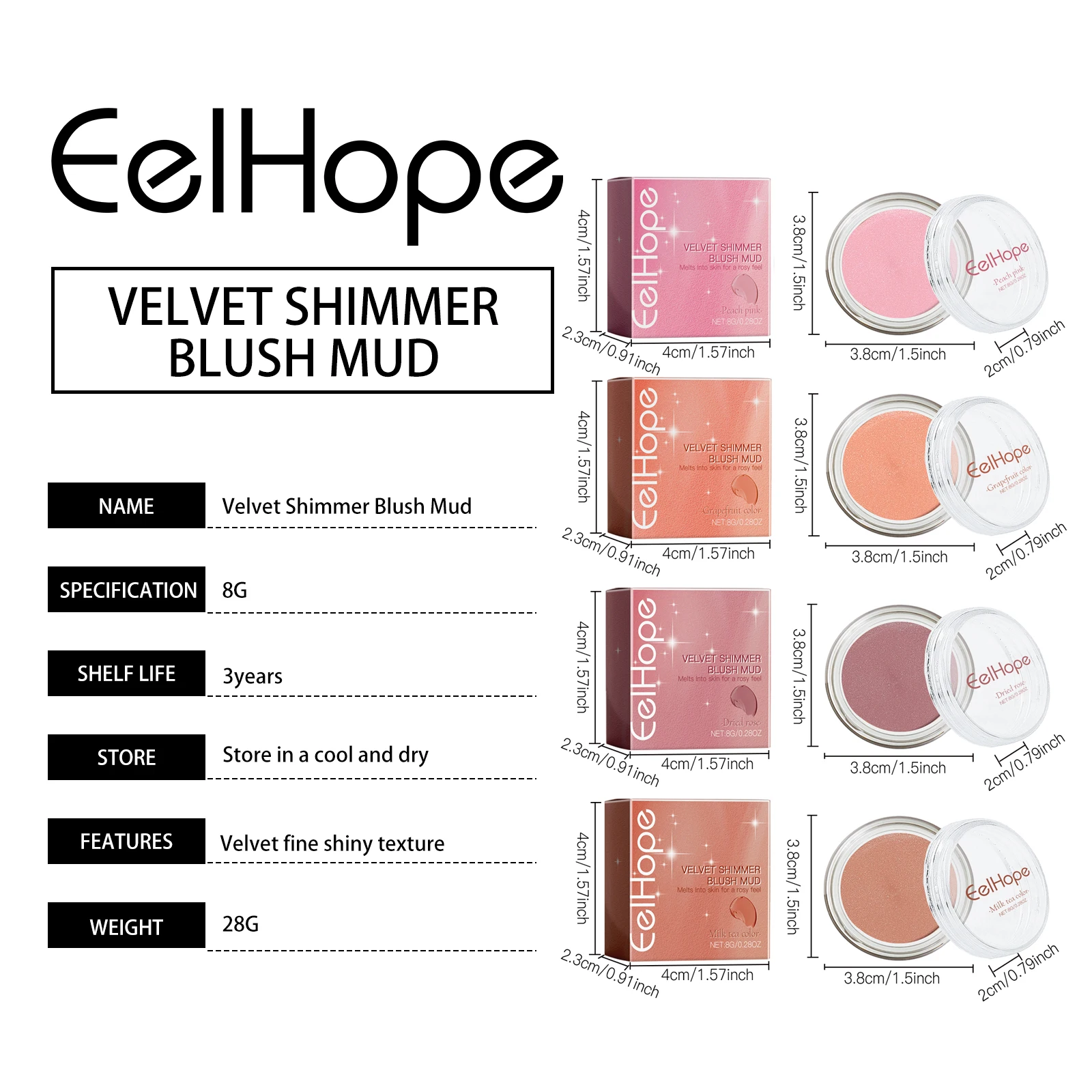 High Coverage Concealer Corrector Velvet Shimmer Blush Mud Waterproof Foundation Highlighter Pen for Face Makeup Base Cosmetics 6