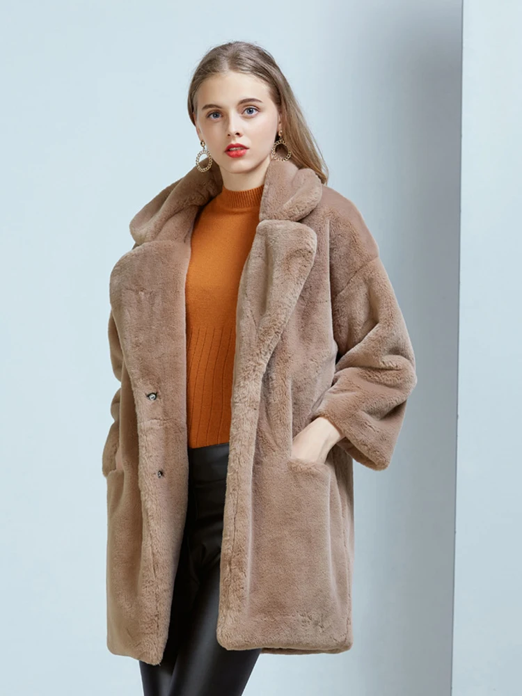 

ZADORIN High Quality Women Teddy Coat Winter Long Furry Faux Fur Coat Shaggy Teddy Bear Jacket Pink Fur Coats futro damskie