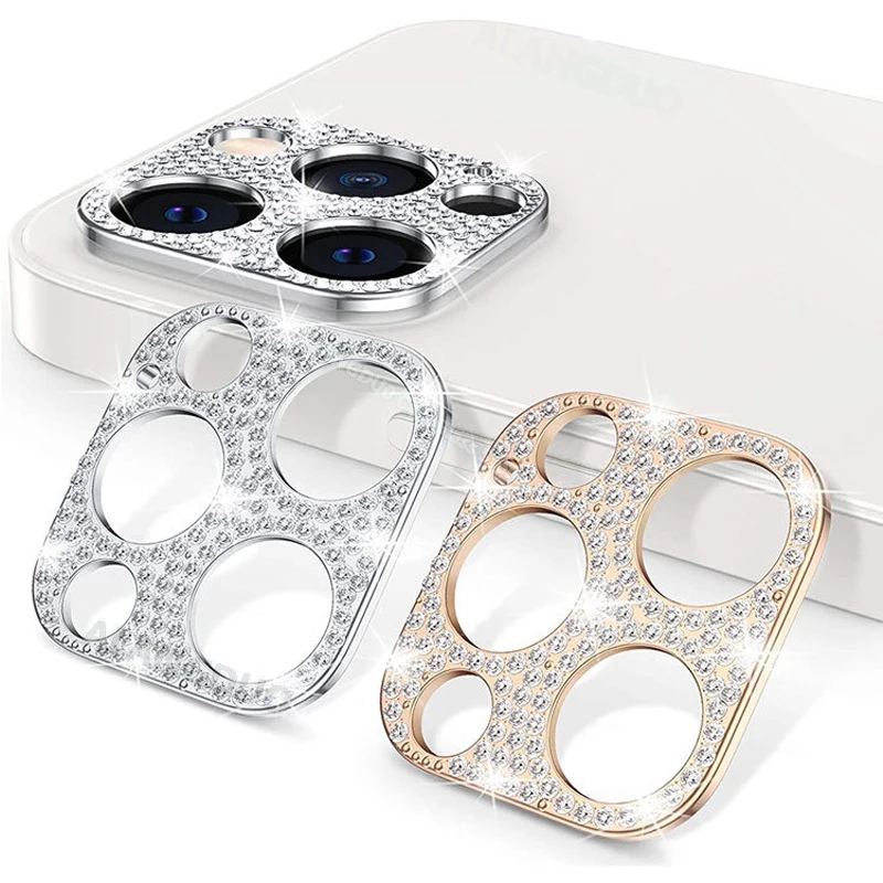 Lussuosa protezione per obiettivo fotocamera per iPhone 11, 12, 13 Pro, Max 12, 13 Mini, con brillantini luccicanti e brillantinati _voghion.com