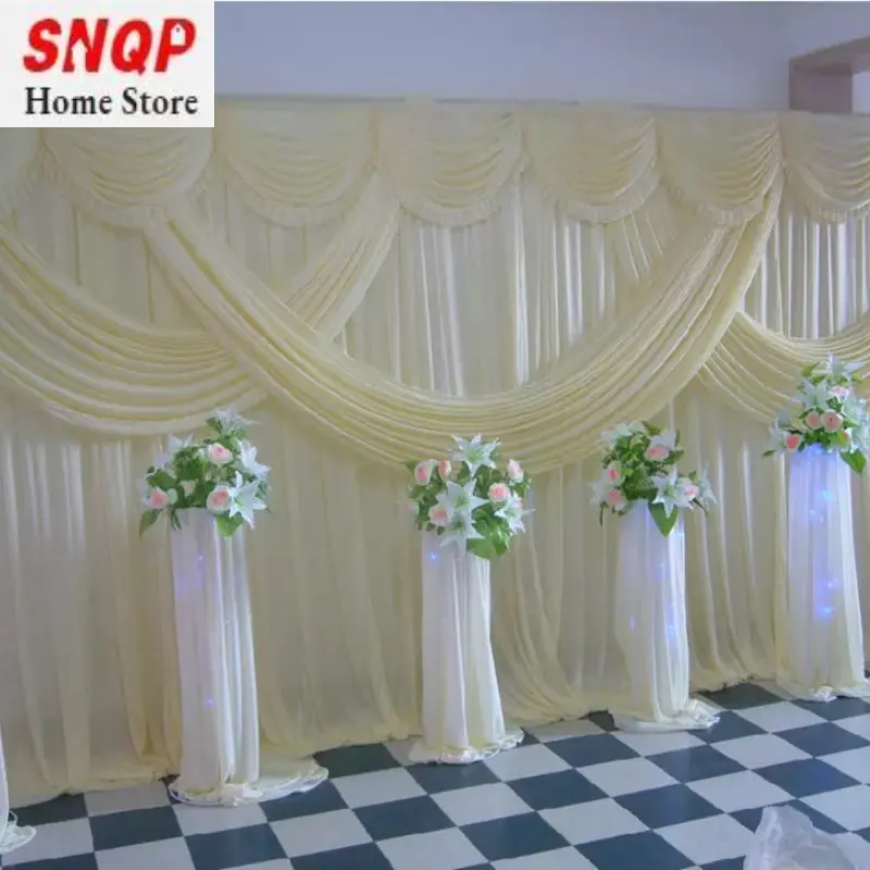 

Party Wedding Background Decoration Curtain Drape Panel Photo Booth Stage Background with Swag