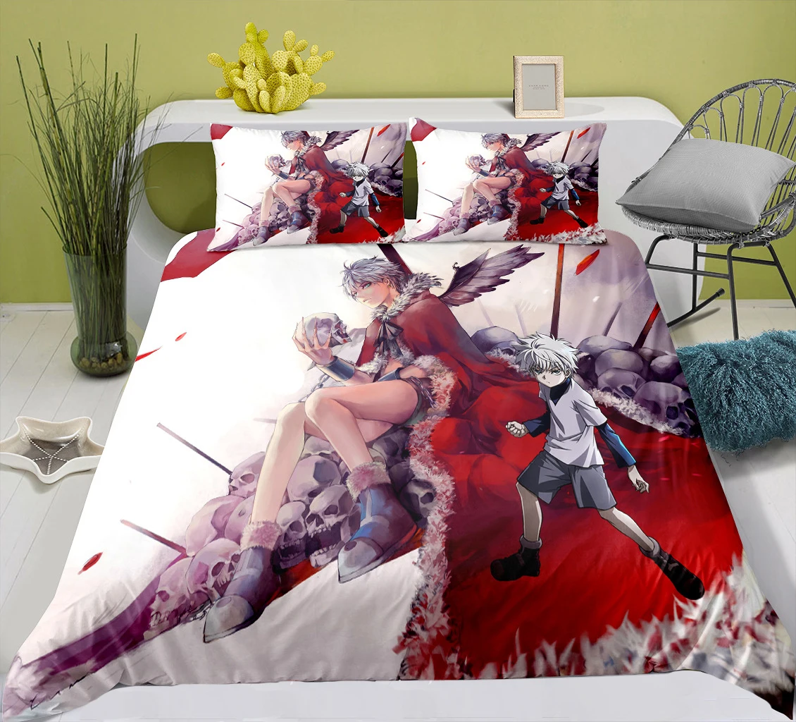 New Hunter X Hunter Bedding Set Single Twin Full Queen King Size Hunter X Hunter Bed Set Aldult Kid Bedroom Duvetcover Sets 003