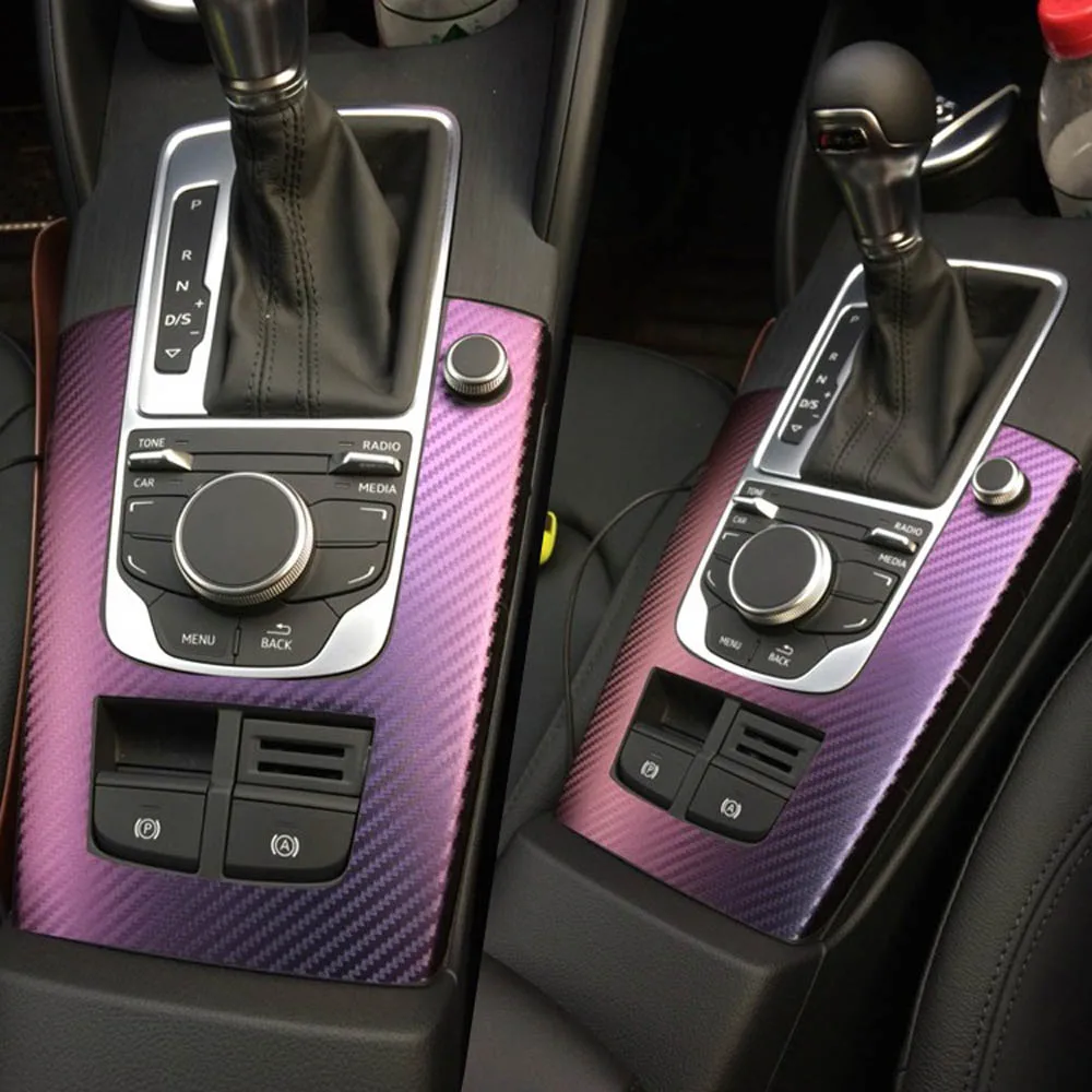 

For Audi A3 2014-2019 Interior Central Control Panel Door Handle 3D/5D Carbon Fiber Stickers Decals Car styling Accessorie