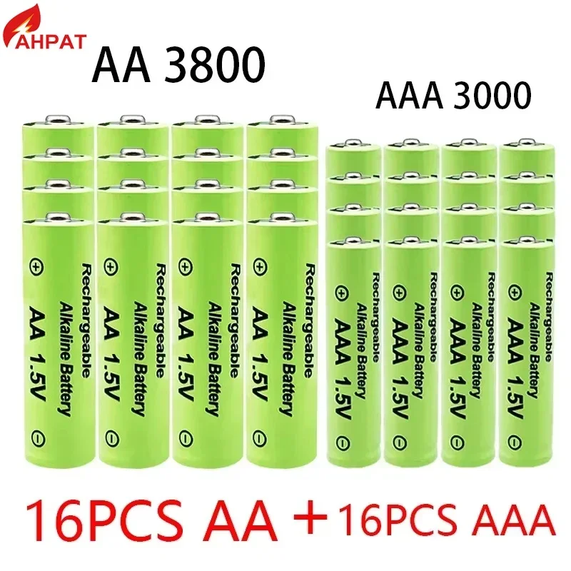 1.5V AA + AAA NI MH  AA Battery AAA Alkaline 3800-3000mah For Torch Toys Clock MP3 Player Replace Ni-Mh Battery 3