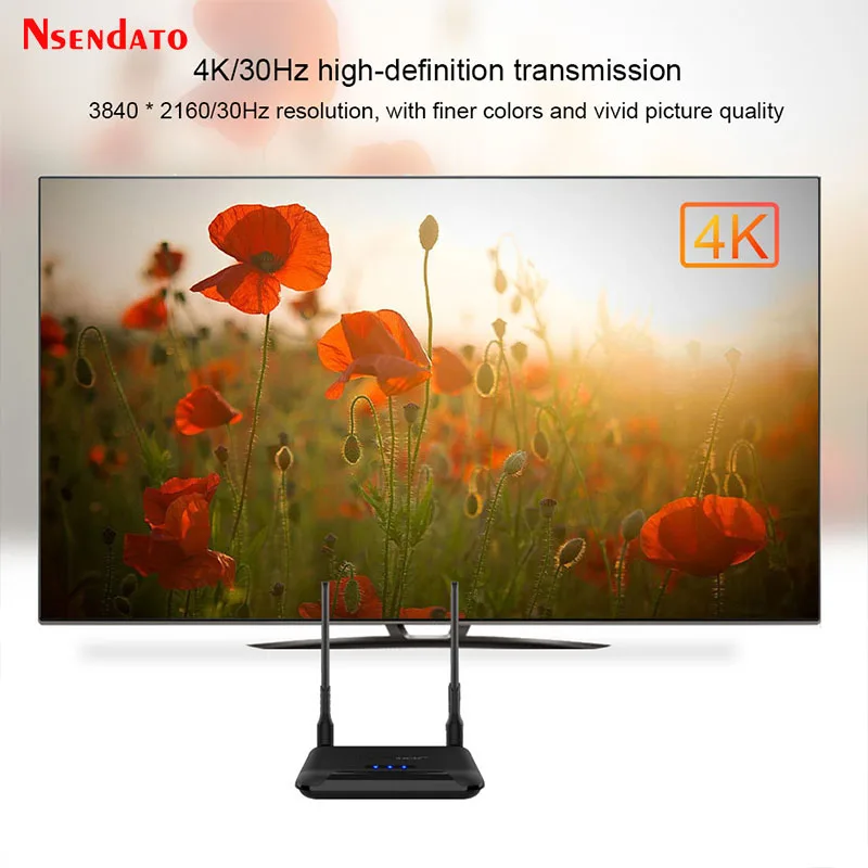 Wireless HDMI-Compatible Video Transmitter and Receiver Kit 250M 4K UHD HDMI Wireless Extender Adapter for TV PC With IR