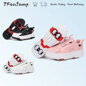 바퀴 달린 변형 롤러 스케이트 신발, 이중 목적 롤러 스니커즈, 스케이트보드 신발, 2 열 4 륜 스케이트