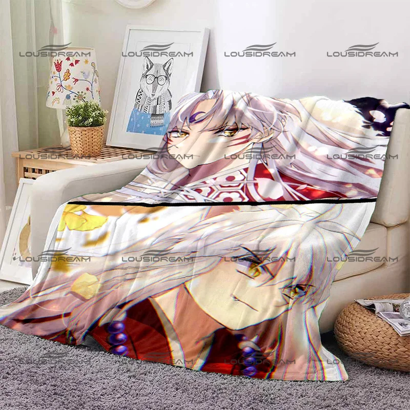

Классическое Одеяло с рисунком персонажа Inuyasha, Фланелевое тонкое одеяло, портативное теплое одеяло для дома, путешествий, офиса, обеда
