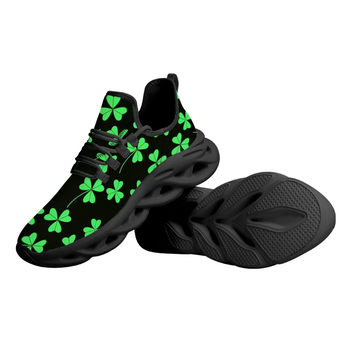 St. Patrick's Day Shamrock Design Cool Platform Shoes Comfortable Breathable Vulcanized Shoes Fashion Casual Ladies Sneakers