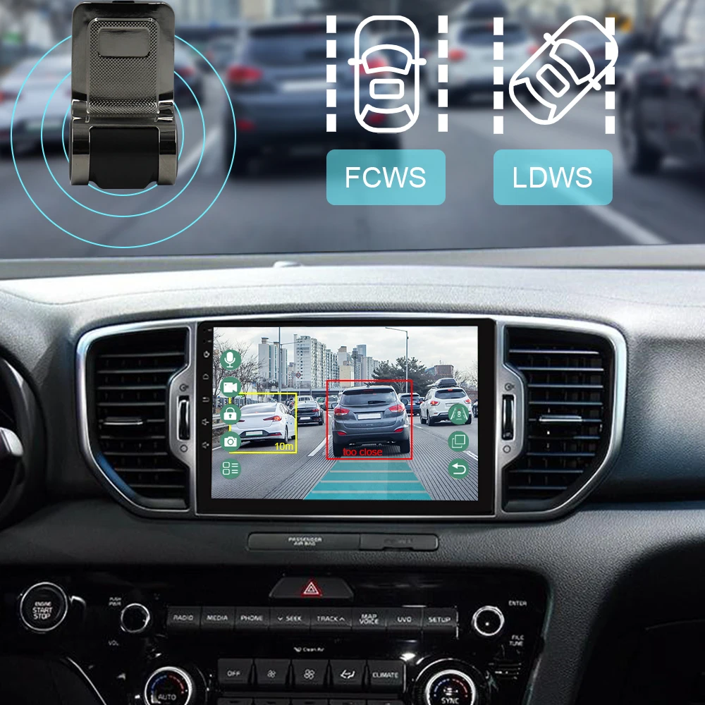 Dash Cam ADAS Car DVR HD 1080P USB Video Recorder For Android Navigation Front and Rear Dual Camera Loop Recording Night Vision - 2