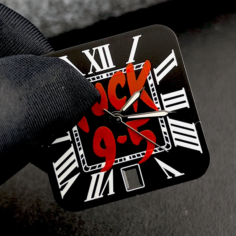 Square Dial 'Time is Money' Customized Watch Face for Premium Watch Accessories