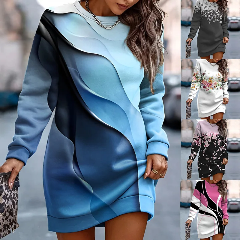 

2023 Women's Hooded Sweatshirt Spring Autumn Winter Flower Print Casual Loose Women's Fashion Street Top hoodies