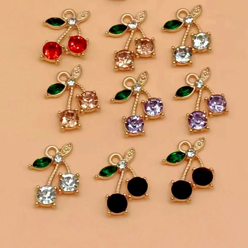 

10 шт., женский кулон в виде красной вишни, 18 х15 мм