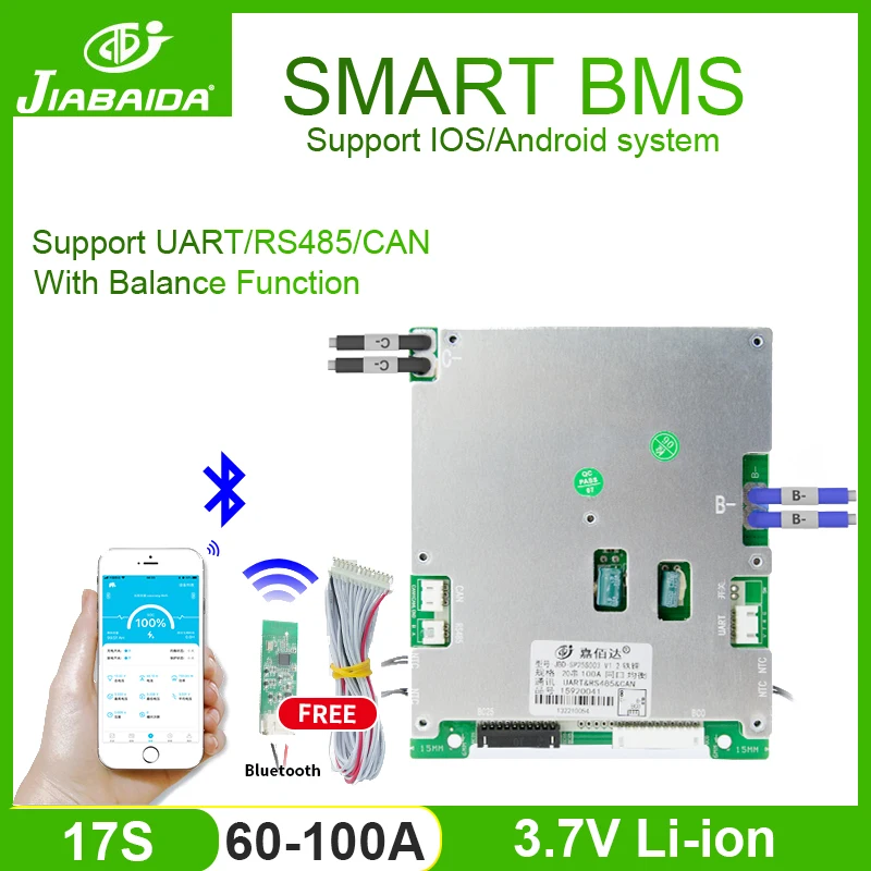 激安価格で販売 Jbd 17sスマートbms Bluetooth 100アンペアリチウムリン酸鉄バッテリー管理システムbms 3 7 12vリチウム電池パック60a 80a 早割 Jonwai Com