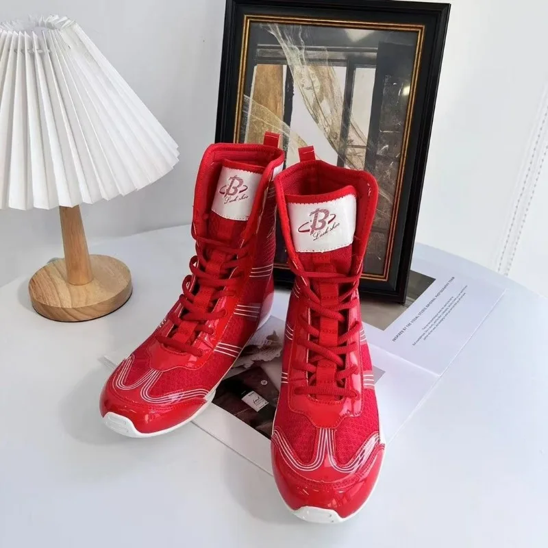 New Boxing Shoes Men Blue Red Fighting Shoes for Mens Mesh Breathable Wrestling Boots Man Designer Professional Sports Shoe
