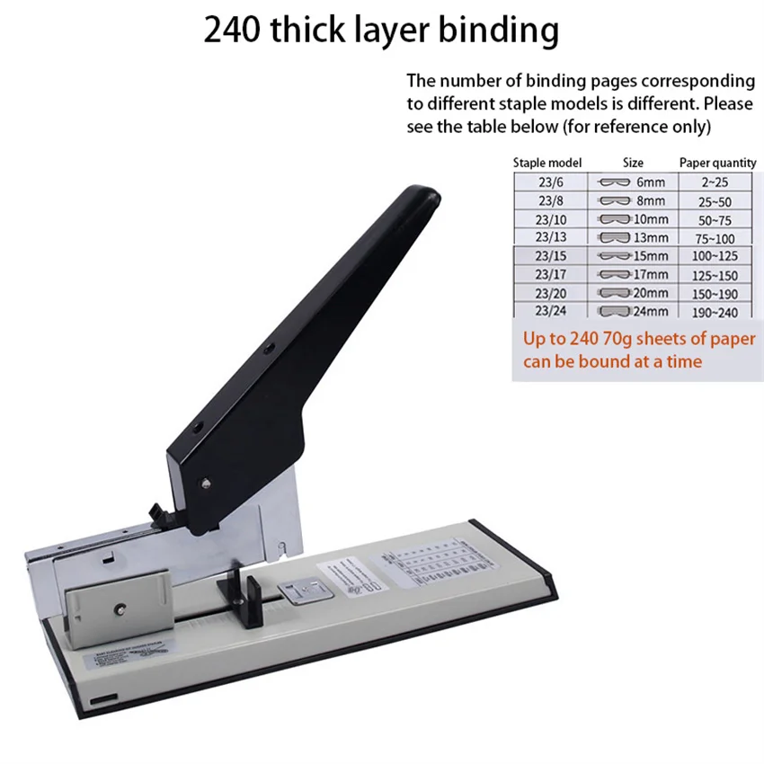 240HeavyDutyStaplerLargeCapacityPaperBindingStaplerHandOperatedStaplerOffice