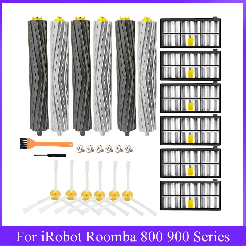 Set Ricambi Manutenzione 9 In 1 Per IRobot Roomba 800/900 - Spazzole Anteriori E Laterali, Filtri HEPA - Compatibile Con 866, 876, 886, 870, 880, 980