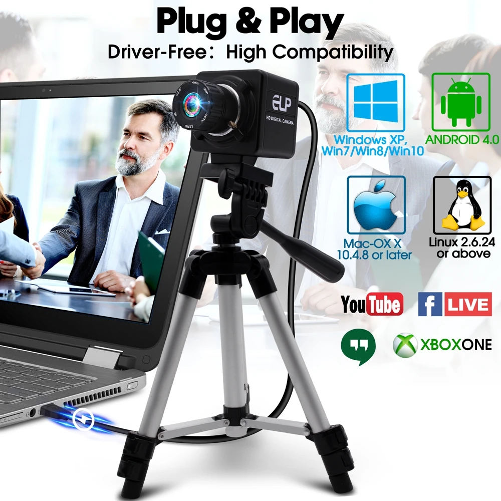 ELP High Speed 30fps 60fps 120fps Webcam Manual Focus Full