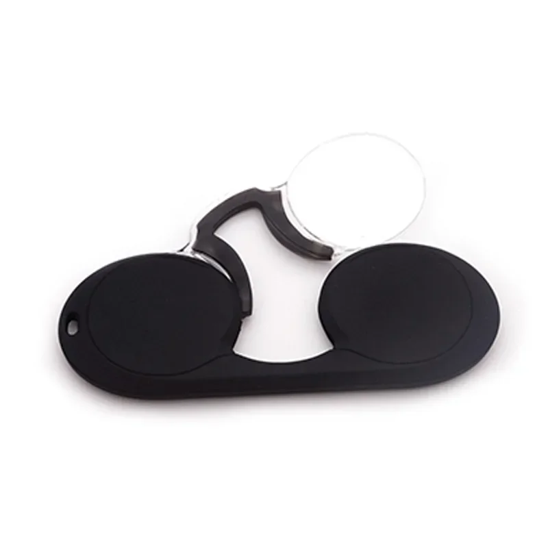 Silicone Nose Clip Pocket Reading Glasses for Men Women Portable TR Round Frameless