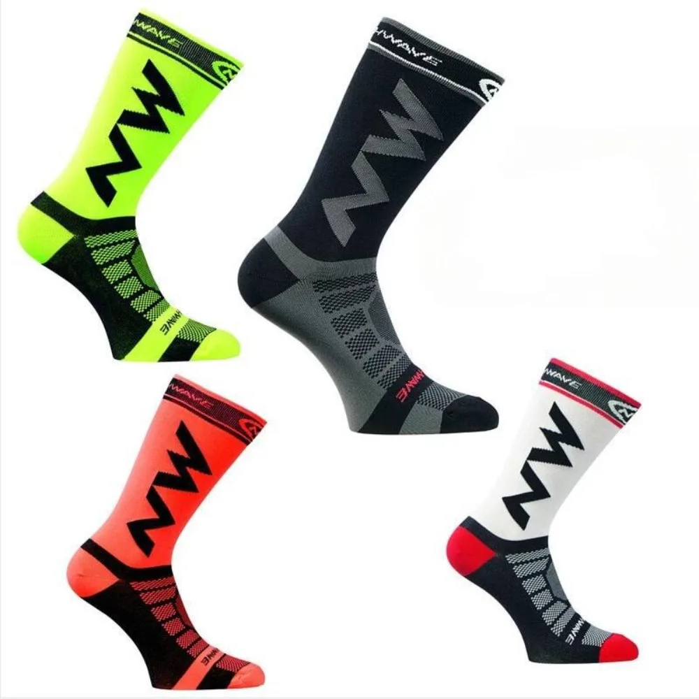 

1 Pair of Sweat-absorbent Sports Socks Sports Style Nylon Wear Resistant Cycling Socks Breathable Comfort Bicycle Sock Running