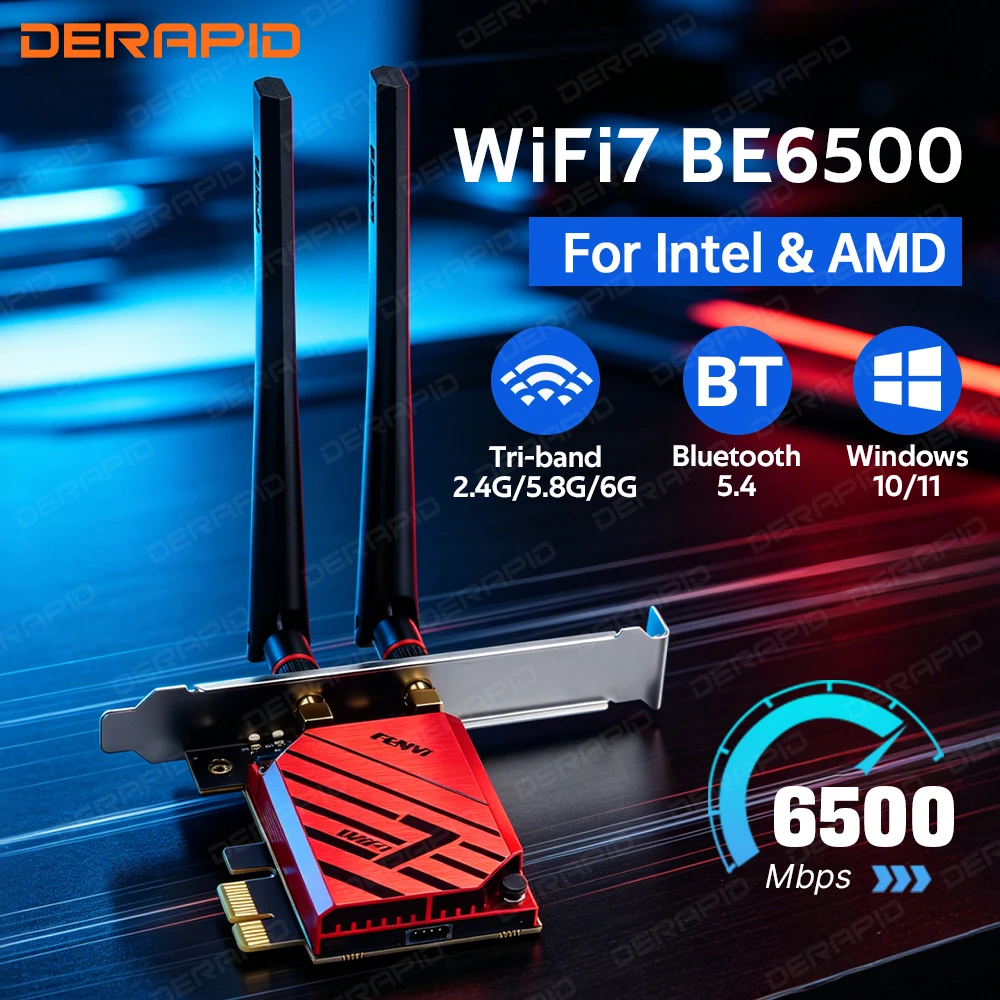 WiFi 7 MT7925 PCIe 네트워크 카드 블루투스 5.4 무선 어댑터 5400M..
