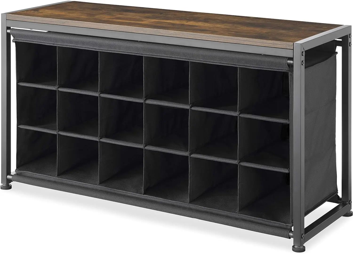 

Industrial 18-Cubby Bench, Black