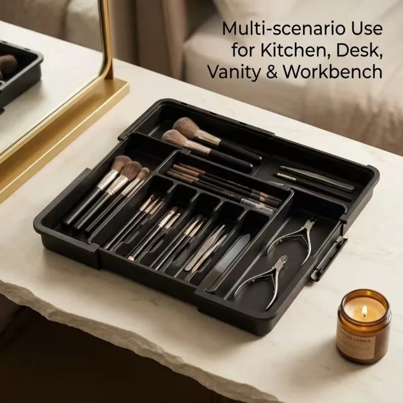 BSEVB-Scatola portaoggetti da cucina con organizer espandibile per posate - Dotata di divisori per una gestione efficiente degli utensili - immagine 4