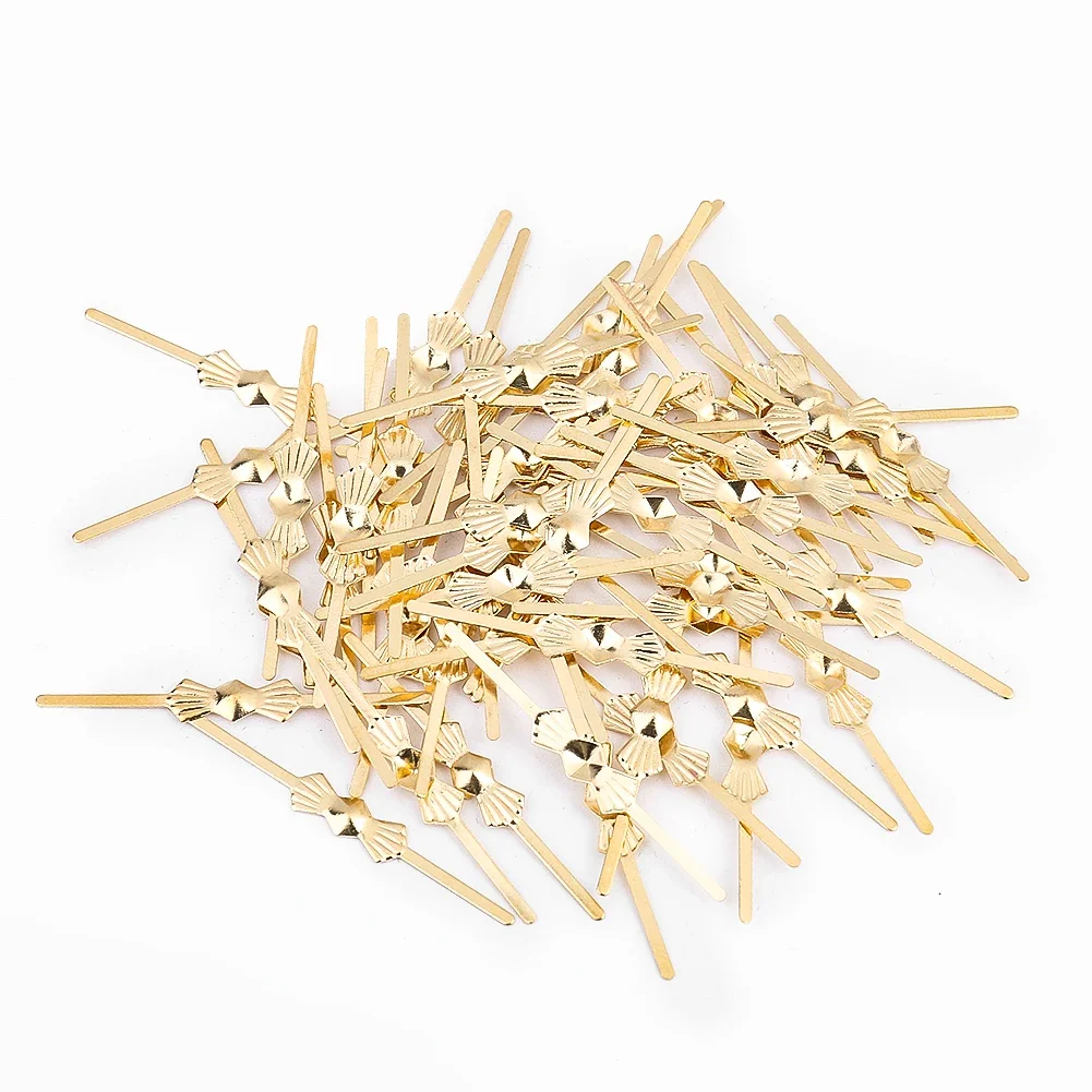 Metal Buckles Connectors Crystal Beads 100PCS Metal Bow Tie Clips Buckles Pins Fastening Crystal Bead Connector Chandelier Parts Ceiling Light Lamp Accessories 33/45mm