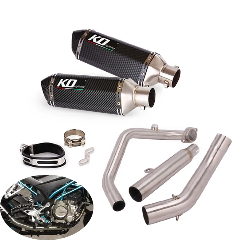 

For CF-MOTO NK250 NK250SR NK300 NK300SR Motocycle Exhaust Pipe Slip On 51mm Front Connect Link Tube Muffler Escape DB Killer