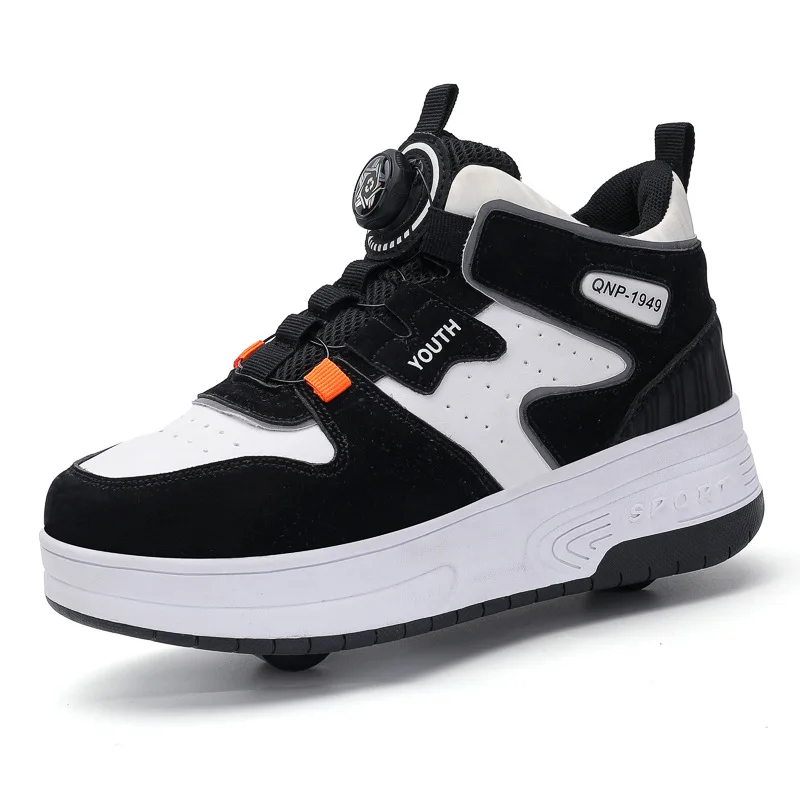 

Two Wheels Children's Breathable Roller Skates Sneakers Casual Fashion PU Leather Sports Shoes Boys And Girls & Women Size 31-42
