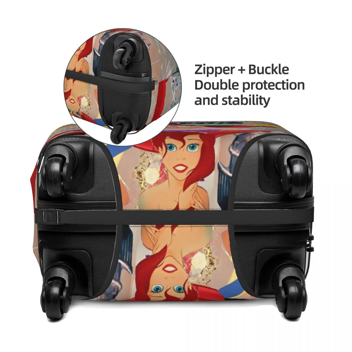 Little Mermaid Ariel Cartoon Suitcase Cover Flight Fun Luggage Accesories Business Protector