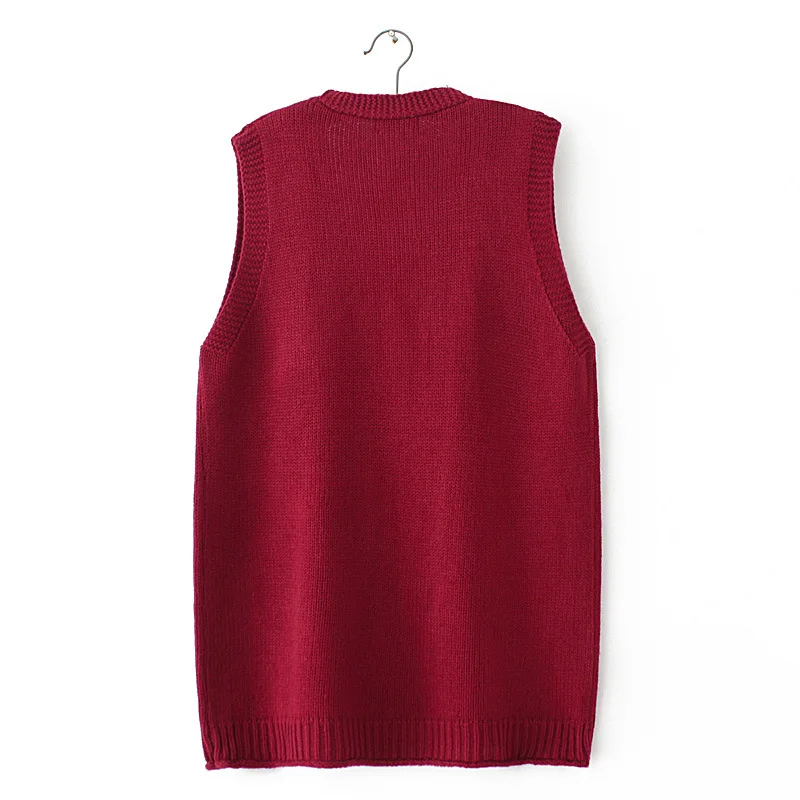 Little Fresh Embroidered Hollow Knit Sweater Vest Womens Plus Size Autumn Casual Clothing Fashion V-Neck Cardigan E2 3023