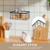 Wall Mounted Metal Storage Holder with Wood Base Toilet Paper Rectangular Basket Versatile Bathroom Basket for Bathroom Kitchen 4