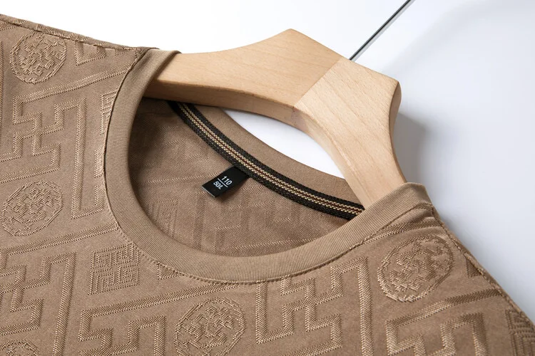 High quality men's short sleeved summer designer boutique jacquard craftsmanship polo business stand up collar T-shirt new style 24 Sf81b77709d7e46deb2c22ef5e8b2e85di