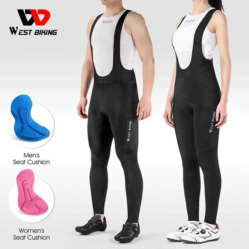 

WEST BIKING Spring&Summer Cycling Bib Tights Shock Absorption Breathable Men Women Outdoor Sports Running Cycling Long Pants