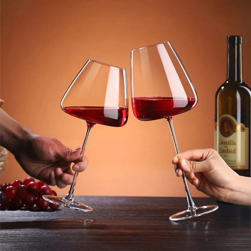 High-quality Goods 450-650ml Handmade Goblet Square Popular Light Luxury  Wine Glass Family Holiday Tasting Cup - Glass - AliExpress