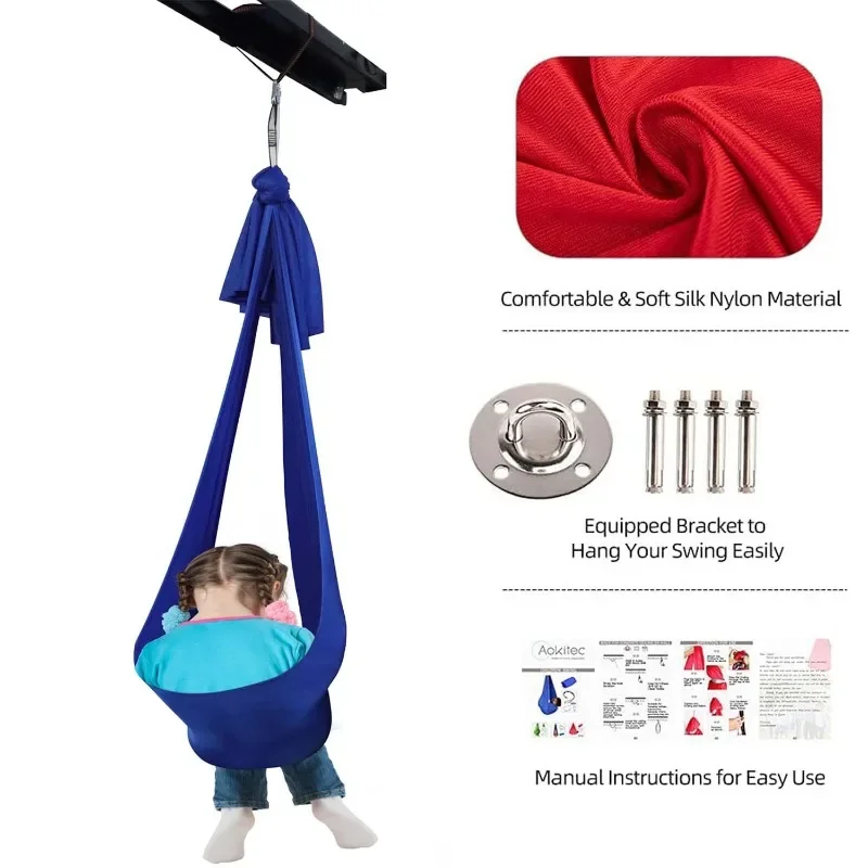 Relieve Autism Indoor Swing Hammock Therapy Swing Children's Elastic Swing Sensory Training Hammock with Stand