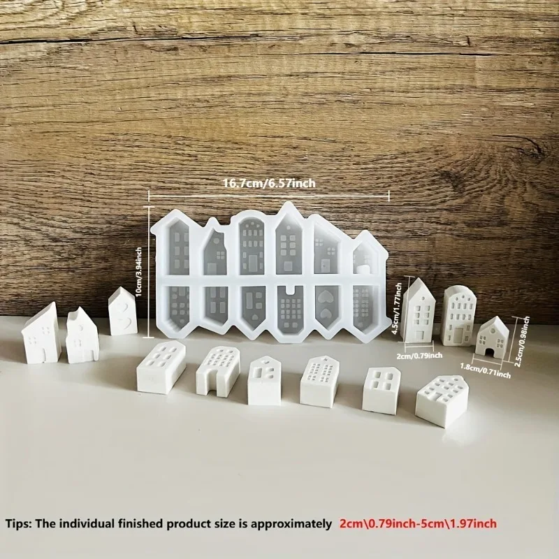 Versatile Christmas House Mold with European Design Suitable for DIY Epoxy Resin Casting Gypsum Projects Aromatherapy Creations