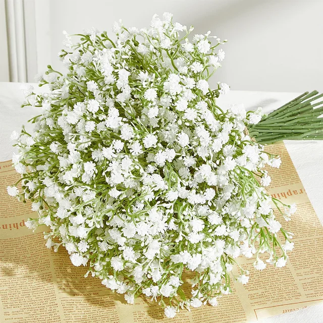 Fleurs pouvez-vous psophila Artificielles pour la Décoration de la Maison, Bouquets de Fleurs, Accessoires de Bricolage, ixde Mariage, Fausse Fleur de Souffle de Bébé, 10 Pcs, 15Pcs 2