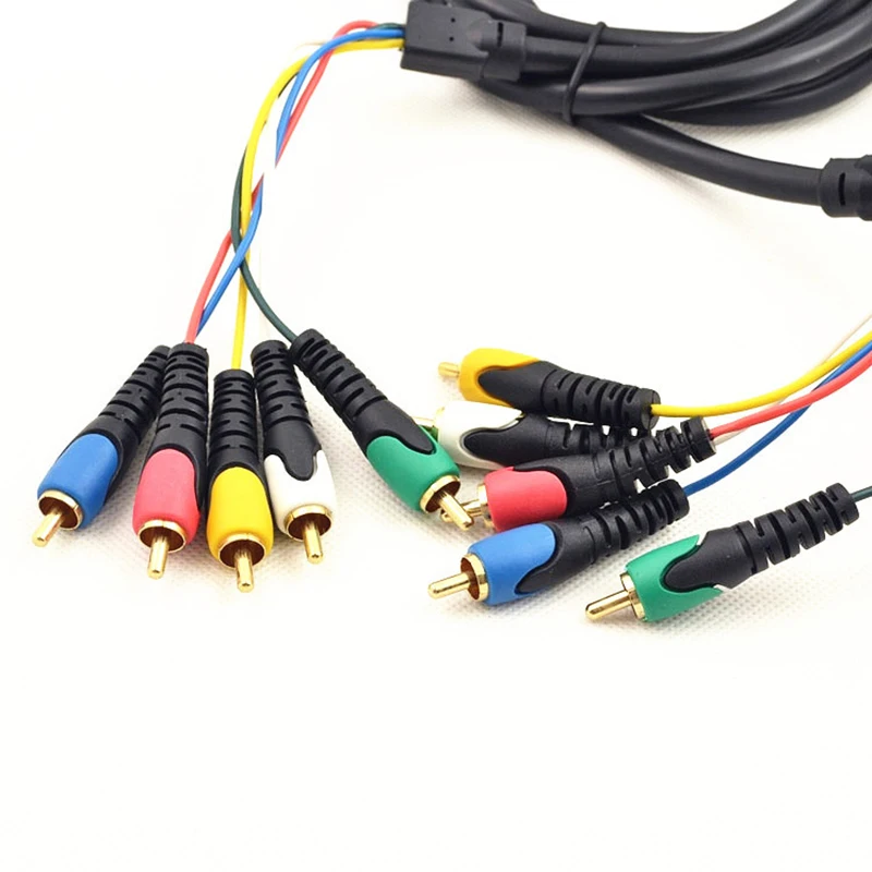 Premium Gold-Plated HDTV Audio Video Cable - 1.8M High-Fidelity RGB Cord Splitter