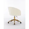 Hengming Golden Foot Office Modern Armchair  Height Adjustable  Rotary Cosmetic Chair  For Bedroom  Set Of 1 4