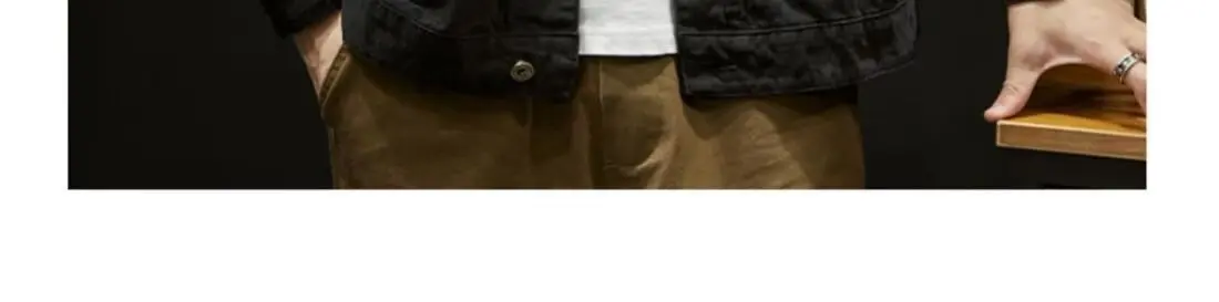 Men's Denim Jacket - Retro Korean Style Casual Workwear Coat with Functional Pockets