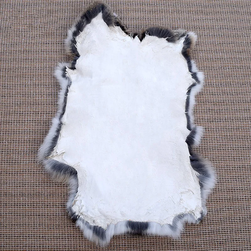 Fur Fabric Natural Soft Genuine Rabbit Pelt Real Fluffy Fur Hide Materials For Crafts Whole Piece DIY Home Decoration Clothing Accessories