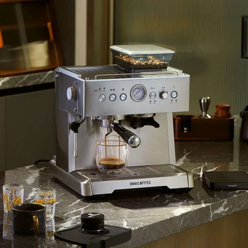 Integrated Grinding Coffee Machine for Home,Semi-automatic Milk Frothing Espresso Machine,Can Continuous Extraction of Coffee 5