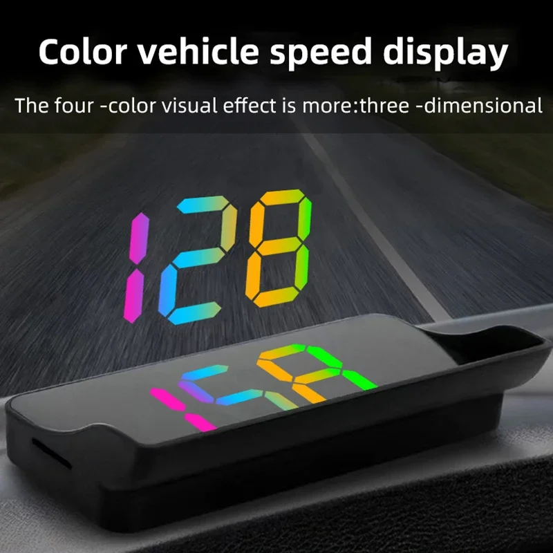 Car Windshield Projector Digital Speed HUD Colorful Speedometer Head Up ...