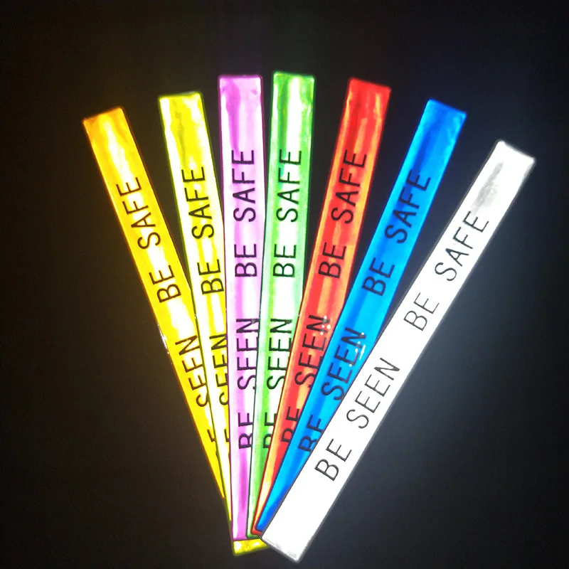 30cm PVC reflective snap ring, night travel reflective wrist strap, cycling harness, pants strap, warning wristband