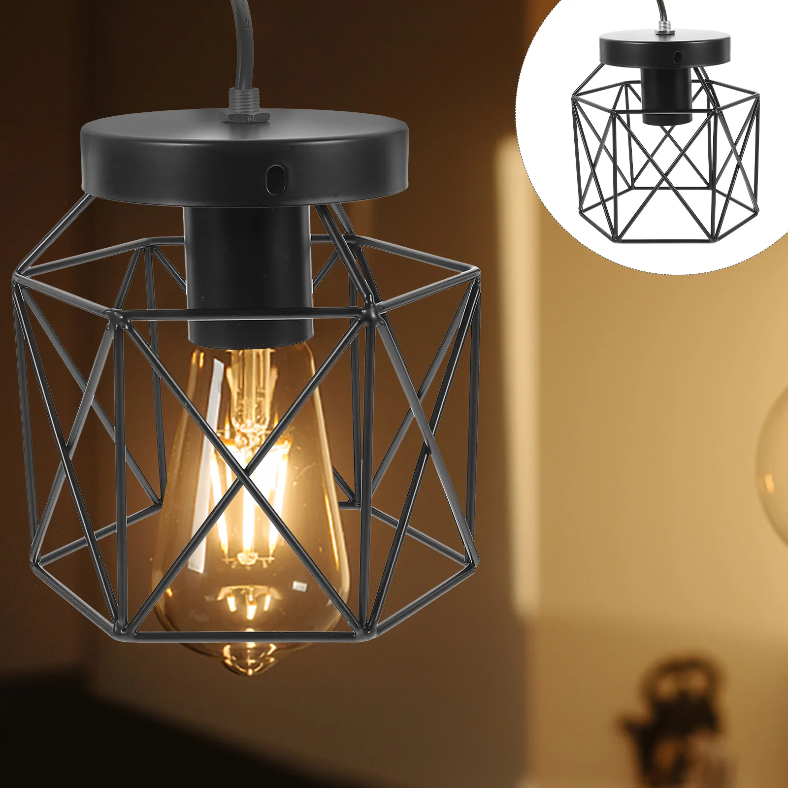 

Ceiling Light American Style Lamp Household Indoor Industrial Room Hanging Iron Porch Scene
