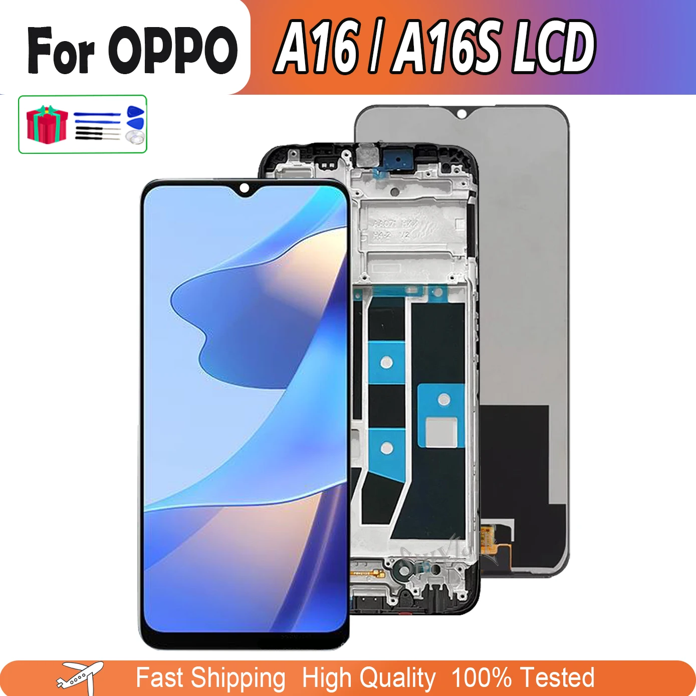 

6.52"Original For Oppo A16 CPH2269 LCD Display Touch Screen Digitizer For A16S CPH2271 Display Repair Parts Assembly Replacement