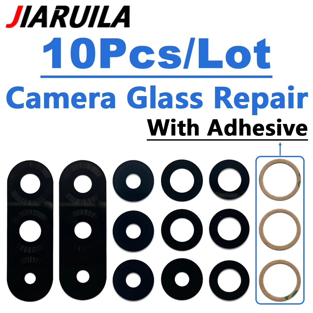 10-Pack Rear Camera Glass Lens with Adhesive