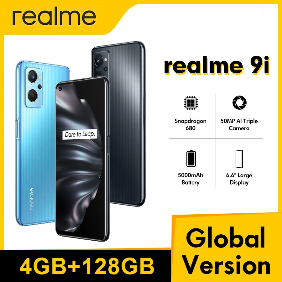 Global Version realme 9i Smartpnone NFC 4GB+64/128GB Snapdragon 680 6.6”  50MP Camera 5000mAh