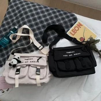 حقائب كروس للرجال، حقائب مدرسية عصرية للطلاب على الطراز الياباني، حقيبة كتف مفردة للترفيه، حقيبة ساعي البريد للنساء المراهقات